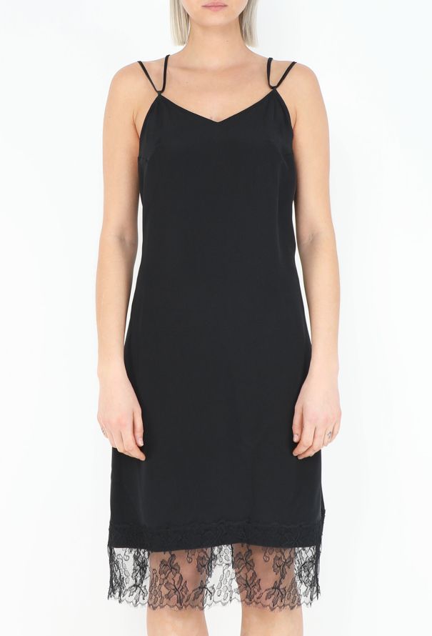 Saint Laurent '90s Chantilly Trim Slip Dress - 3