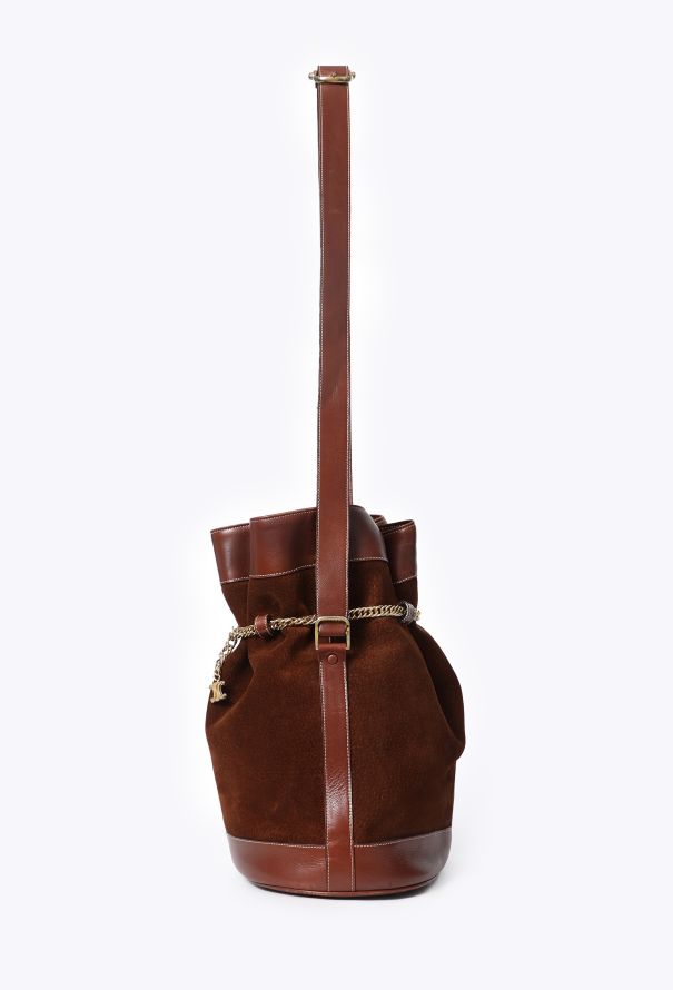 Céline Vintage Suede Triomphe Bucket Bag - 5