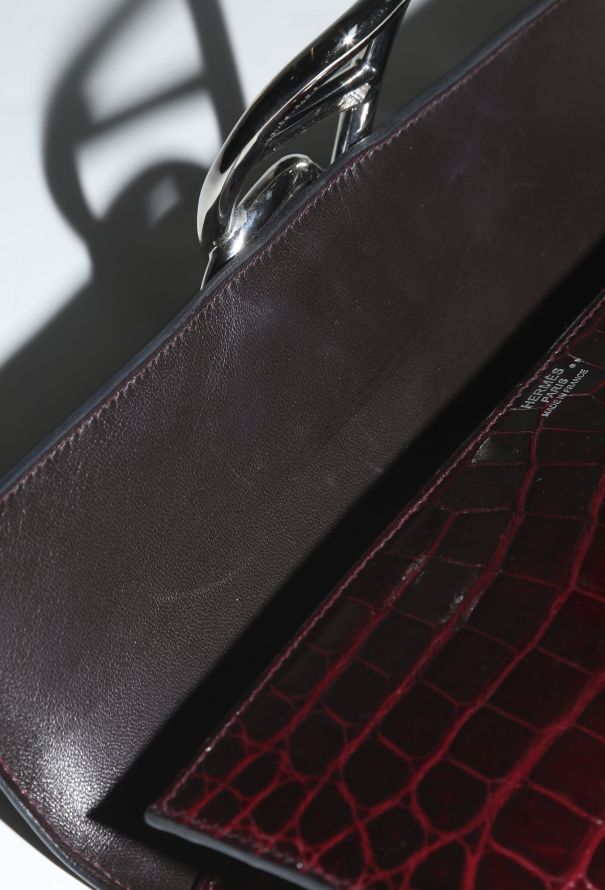 Hermès Bordeaux Crocodile Niloticus Egée Clutch - 14
