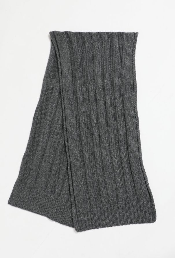 Hermès Ribbed Cashmere Knit Scarf - 1