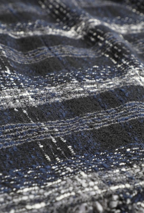 Chanel Checkered Tweed Fringed Skirt - 9