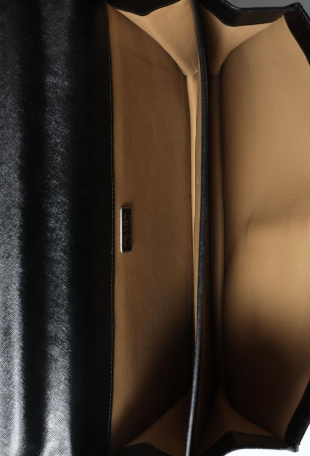Prada Black grained Saffiano leather Briefcase - 11