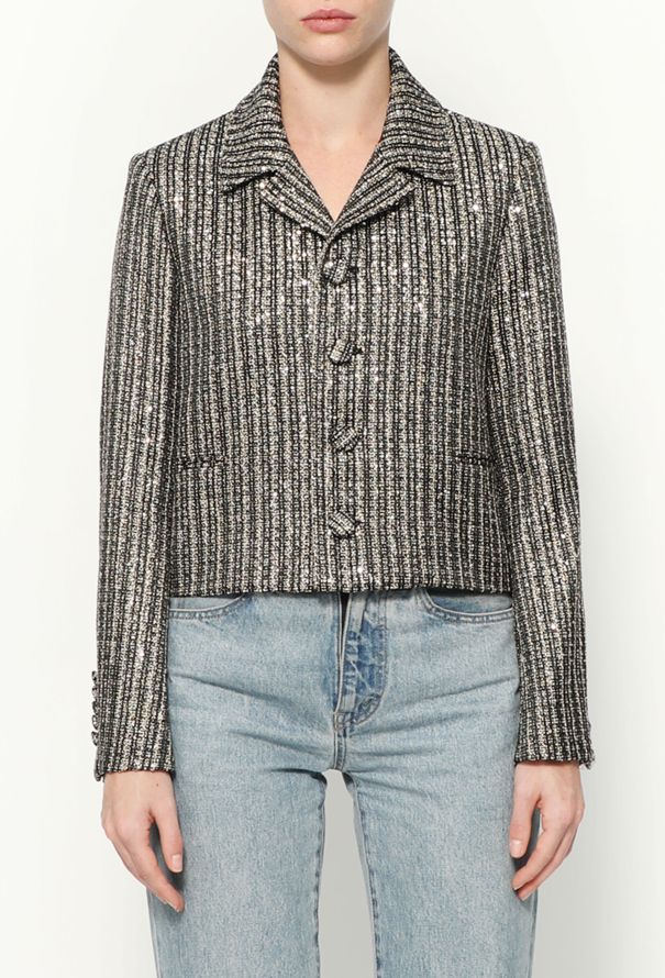 Saint Laurent F/W 2014 Cropped Lamé Jacket - 1