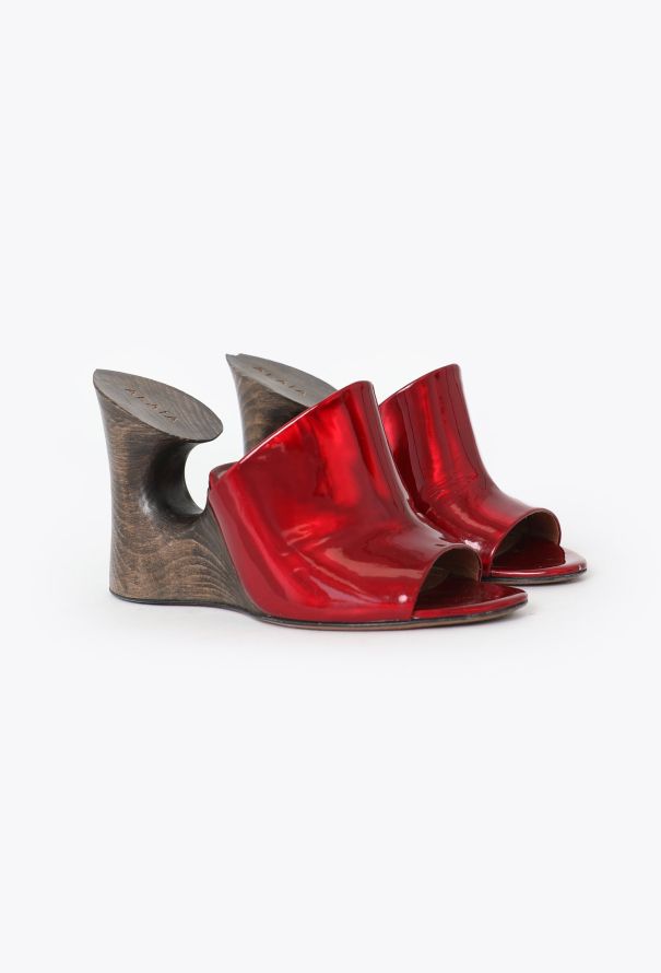 Alaïa S/S 2022 Carved Wooden Mules - 3