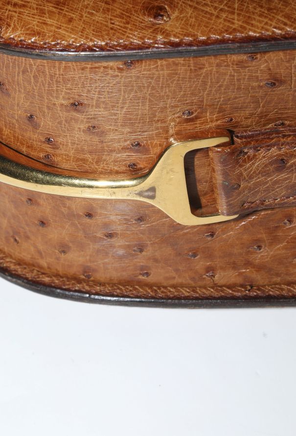 Hermès Rare 1976 Gold Ostrich Passe-Guide Bag - 12