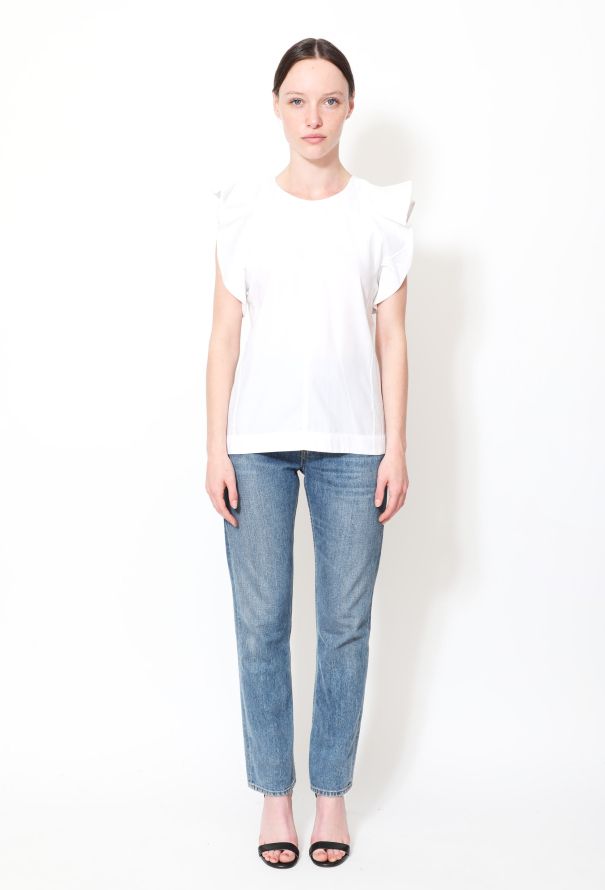 Céline Ruffled Cap Sleeve Top - 2