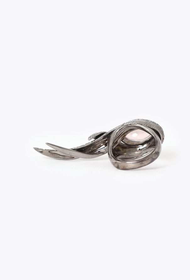 Modern Fine Jewelry Garrard Silver & Pink Quartz Feathers Ring - 5
