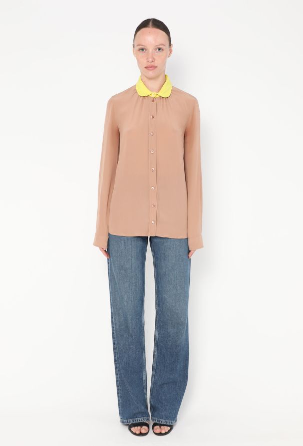 Gucci Resort 2012 Bicolor Silk Blouse - 3