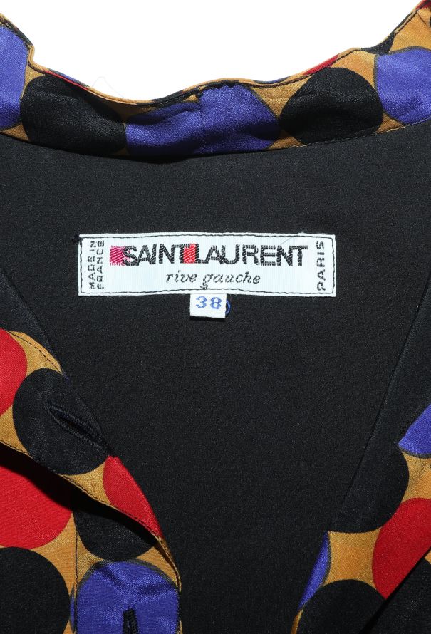 Saint Laurent Vintage Ruffled Polka Dot Dress - 5