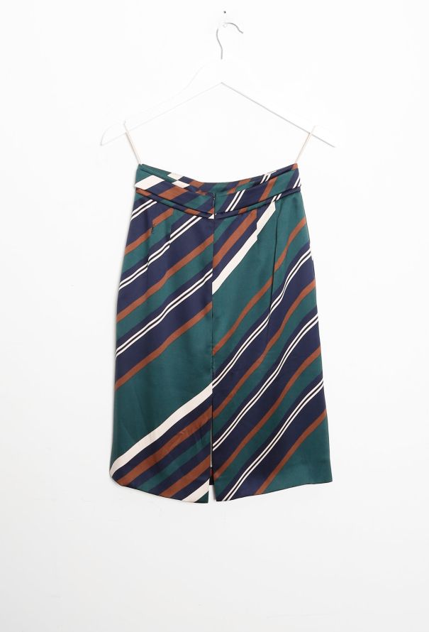 Saint Laurent Pre-Fall 2012 Striped Silk Skirt - 9