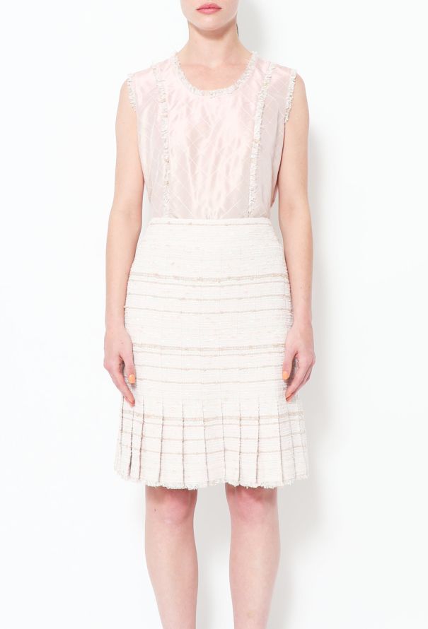 Chanel S/S 2004 Pleated Tweed Skirt - 3