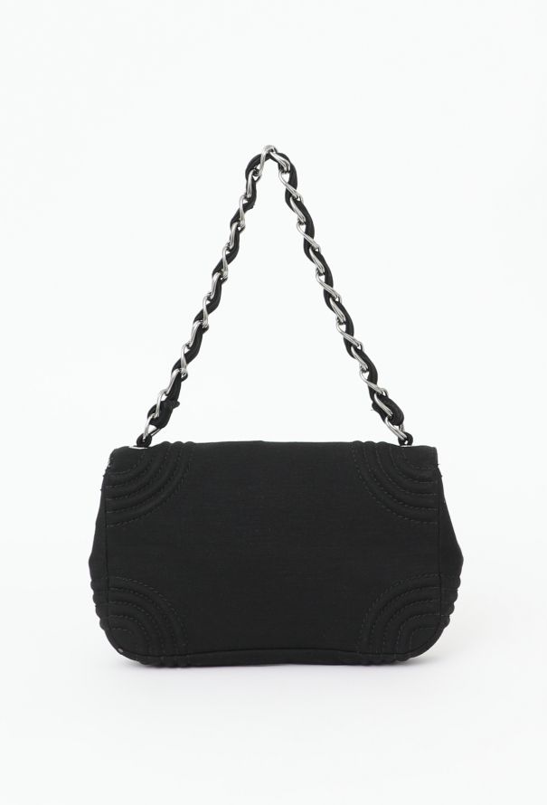 Chanel Black Jersey Flap Bag - 3