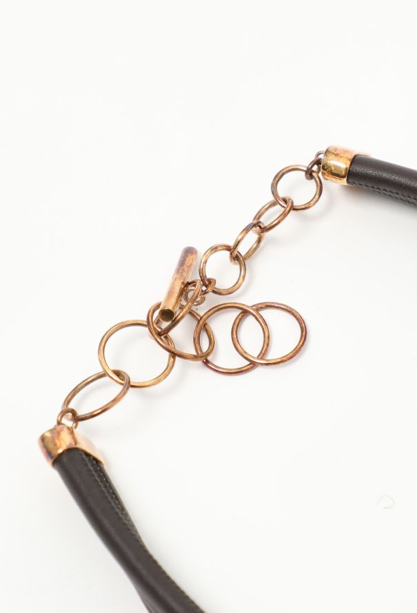 Bottega Veneta F/W 2019 Piped Vermeil Leather Choker - 6