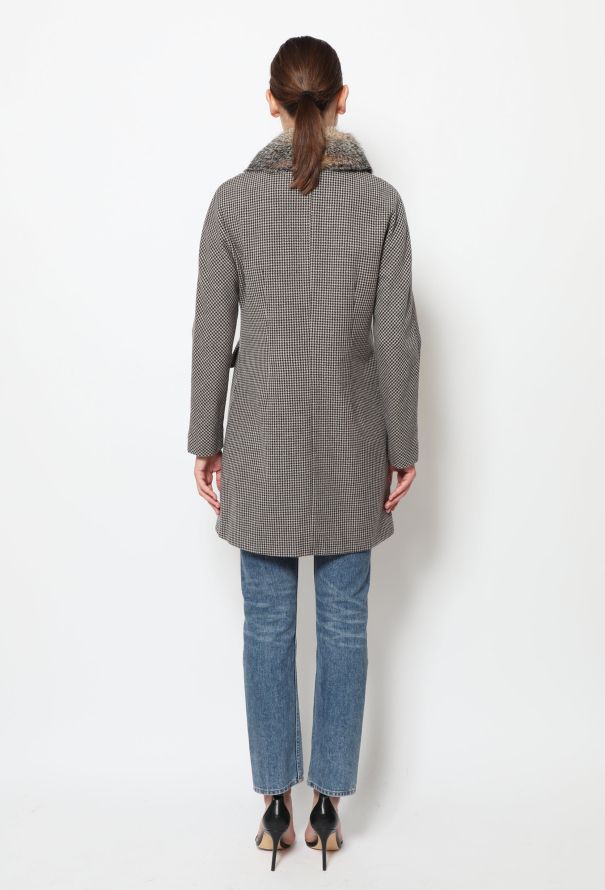 Marni Marni Houndstooth Fox Collar Coat - 4