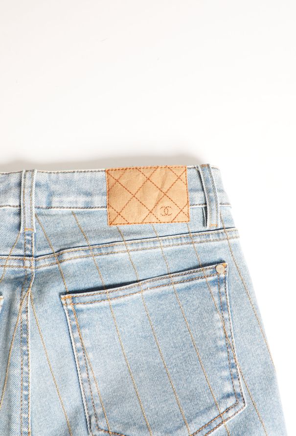 Chanel 2020 Metallic Chainlink Striped Jeans - 6