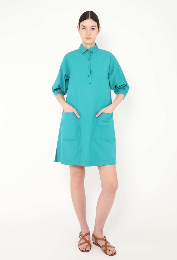 Saint Laurent Vintage Cotton Poplin Shift Dress - 3