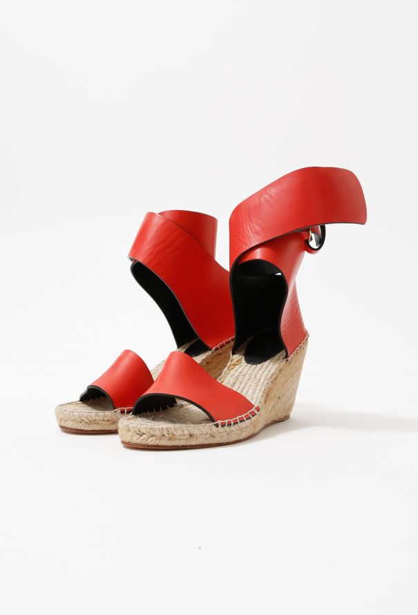 Céline Leather Wedge Espadrilles - 5
