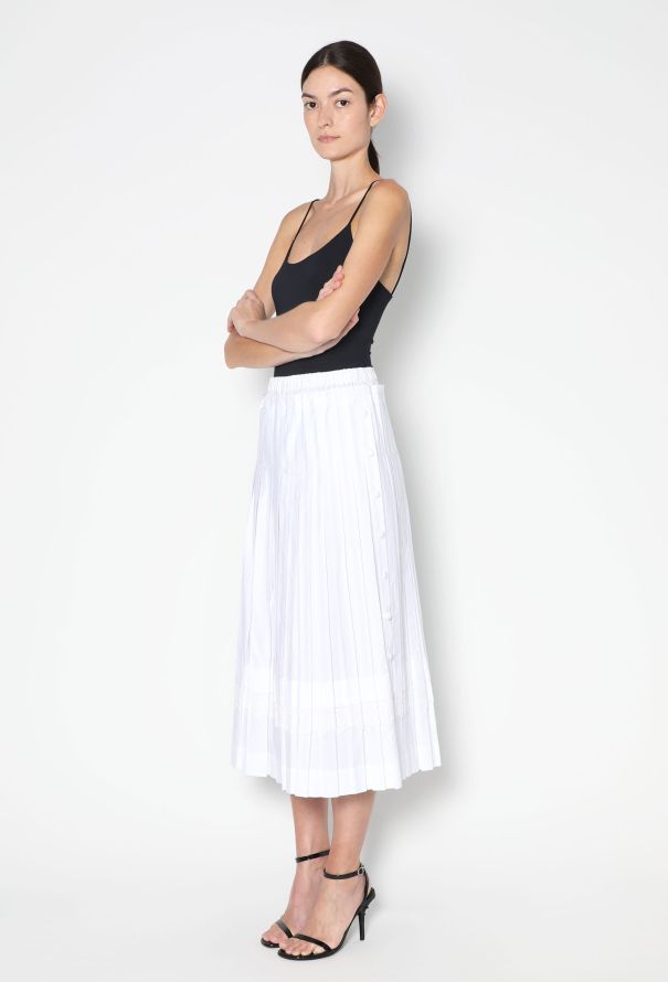Simone Rocha 2022 Pleated Lace Poplin Skirt - 3