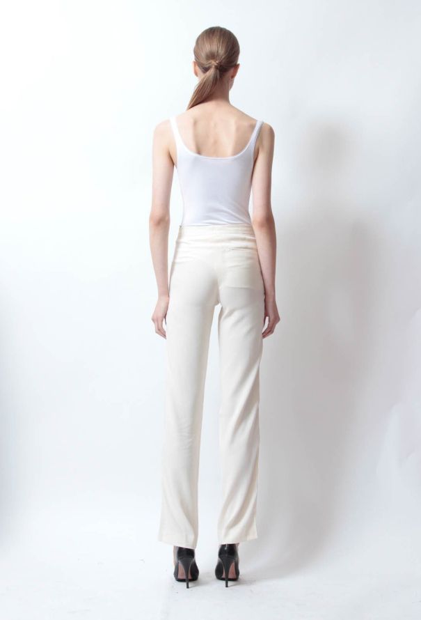 Maison Margiela Cream Tuxedo Trousers - 3