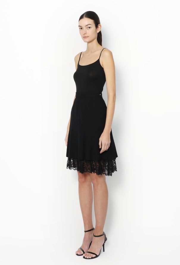 Chanel Vintage Lace Trim Flared Skirt - 3