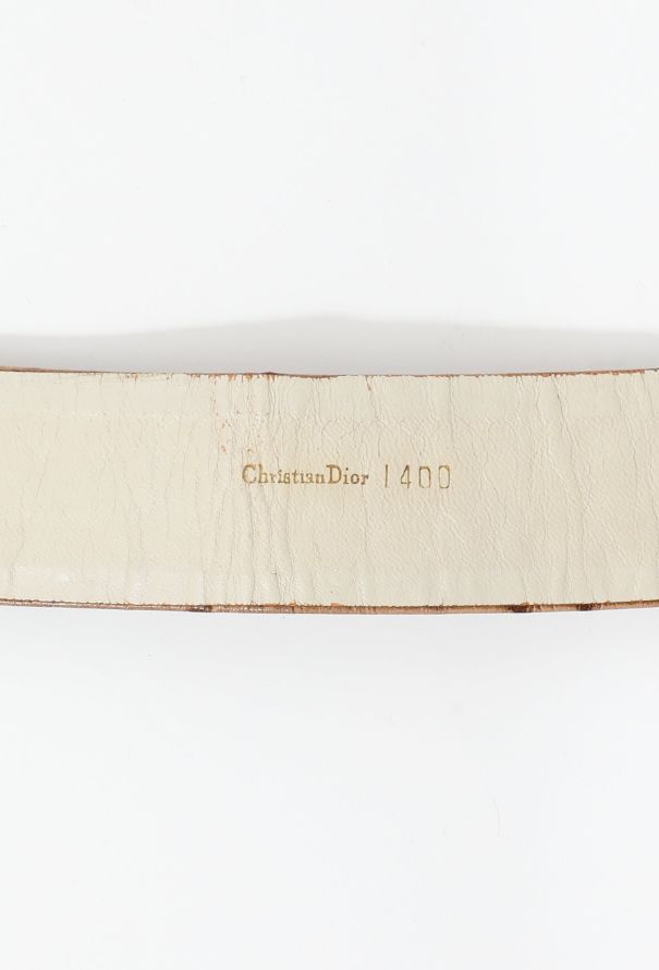 Dior 70s Ostrich Leather Pendant Buckle Belt - 5