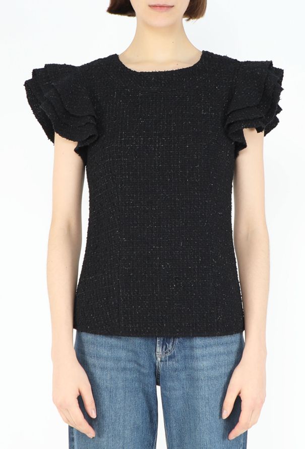 Chanel 2010 Ruffled Tweed Top - 2