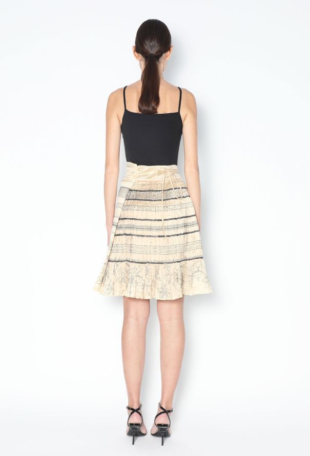Dries Van Noten S/S 2006 Embroidered Shantung Wrap Skirt - 5