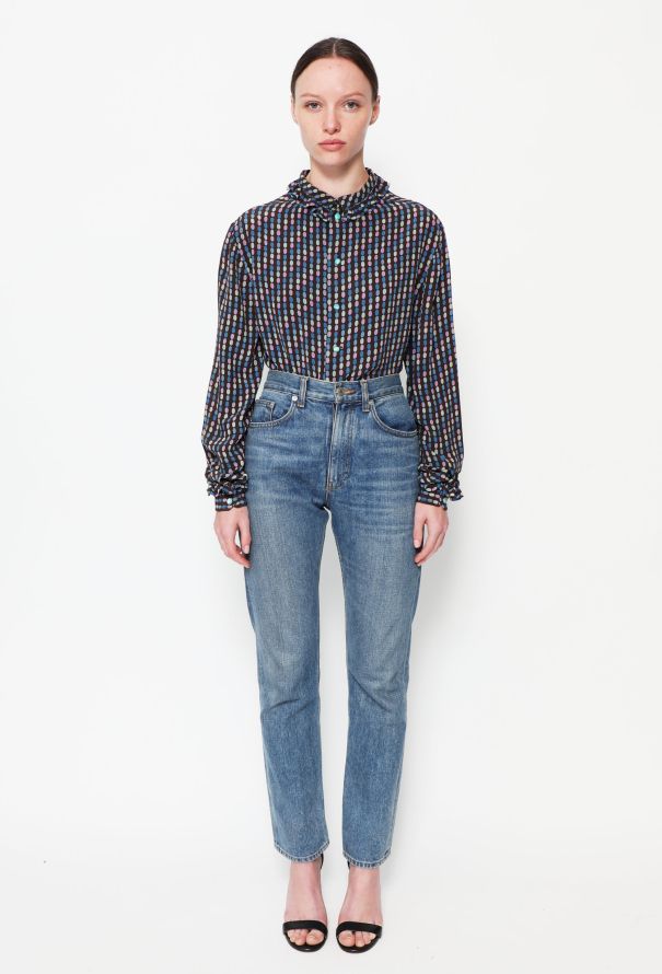 Céline Vintage Silk High-Neck Blouse - 2