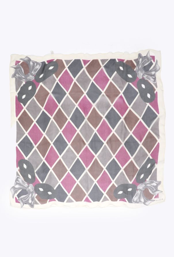 Alaïa F/W 1992 Harlequin Chiffon Scarf - 4