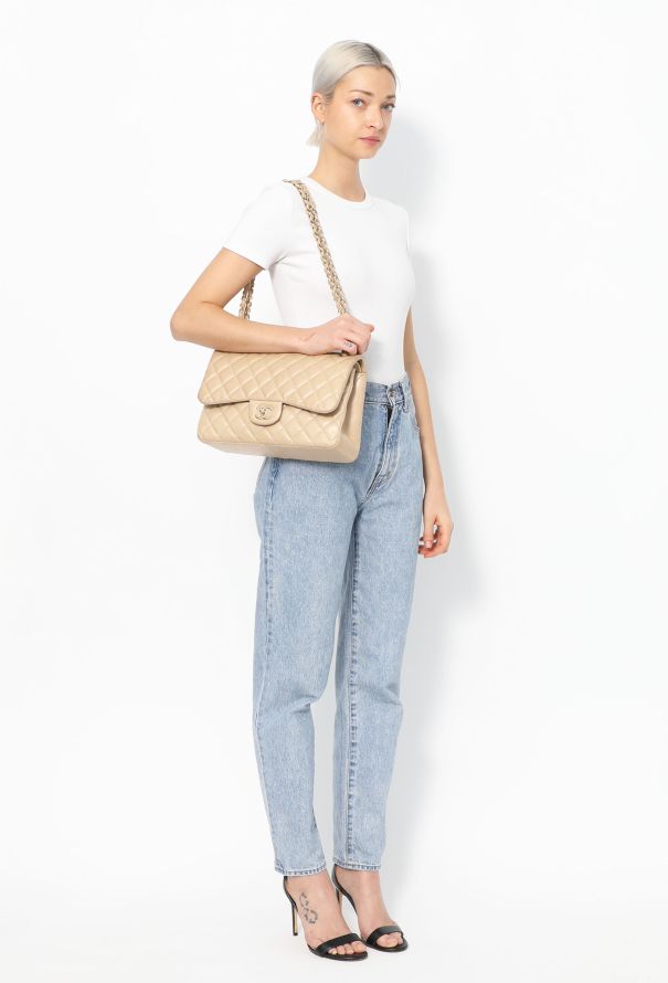 Chanel Beige Jumbo Timeless Flap Bag - 2