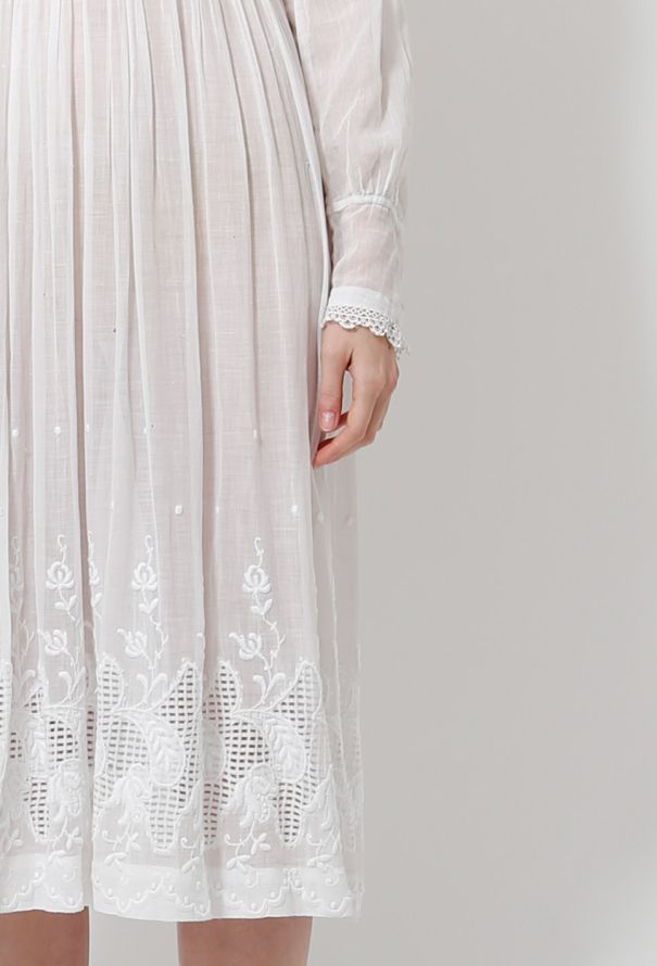 Cotton Lace Embroidered Dress - 4