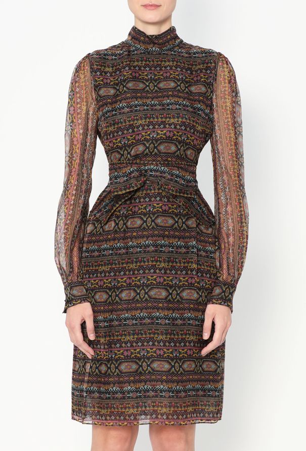 Valentino 2014 Printed Organza Dress - 2