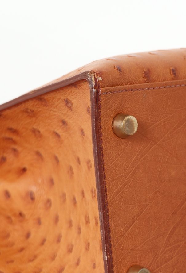 Hermès Gold Ostrich Sellier Kelly 28 - 12