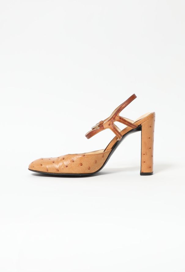 Prada S/S 2000 Ostrich Sandals - 6