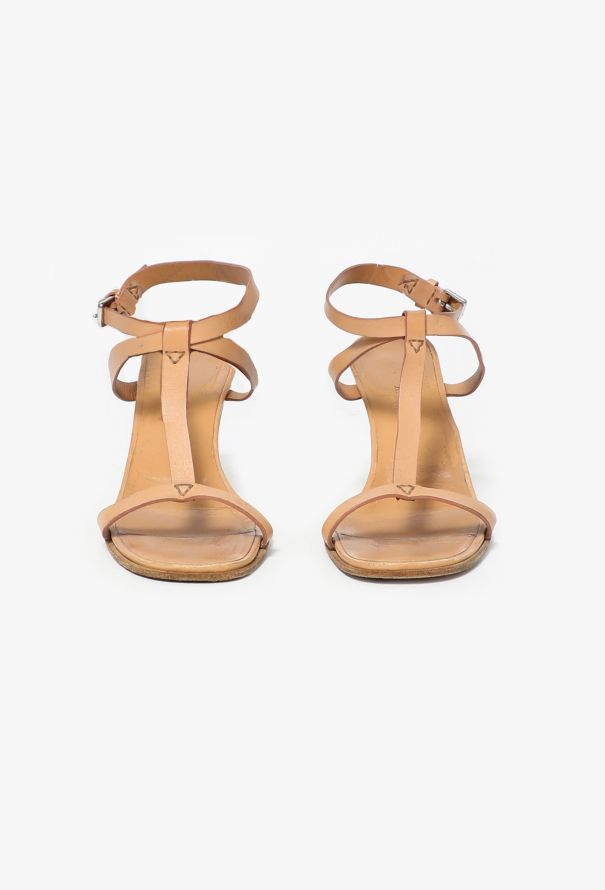 Hermès Vintage Leather T-Strap Sandals - 3