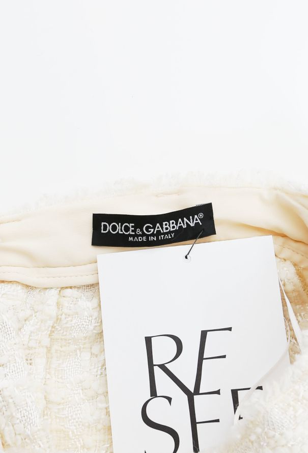 Dolce & Gabbana Embroidered Tweed Long Skirt - 5