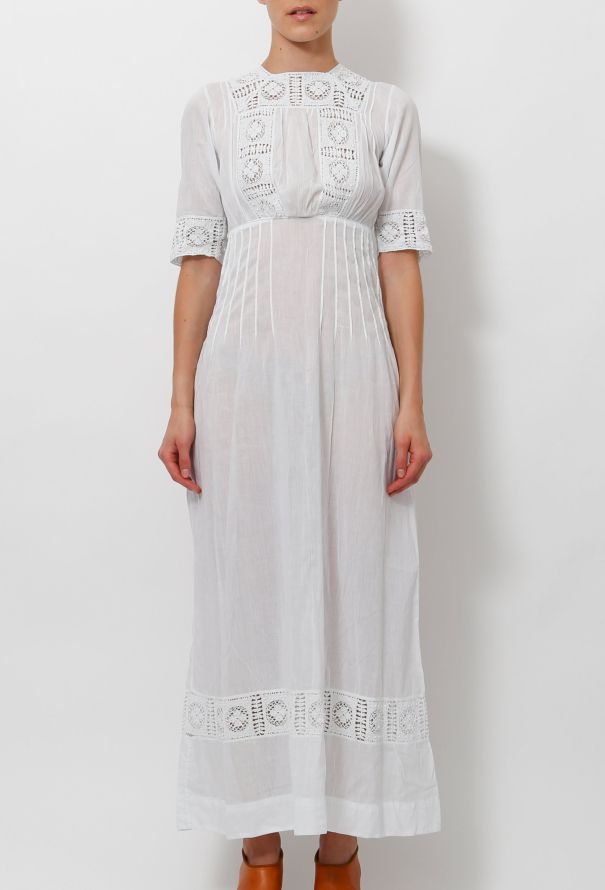 Edwardian Lace Cotton Dress - 4