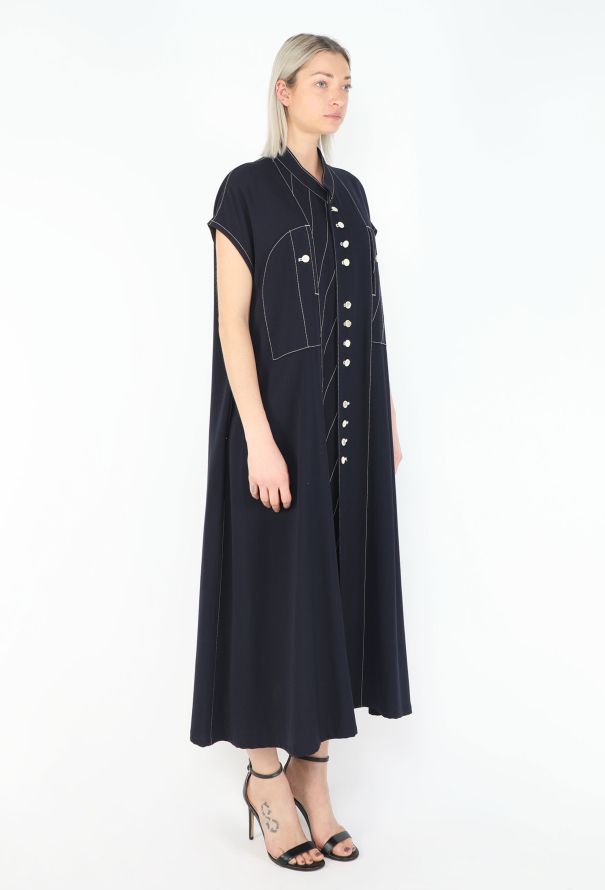 Yohji Yamamoto F/W 1993 Contrast Stitch Flared Dress - 4