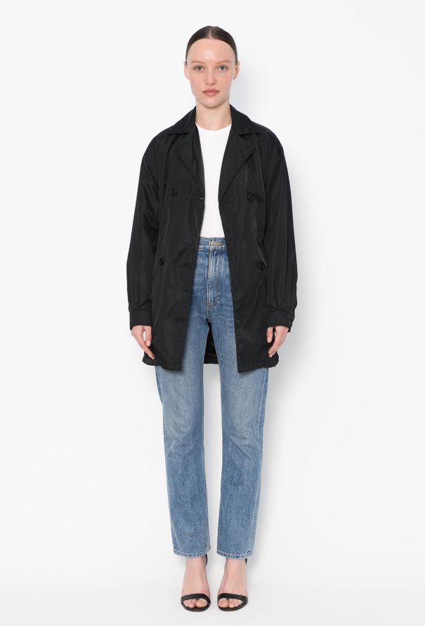 Prada '90s Belted Nylon Trench Coat - 2