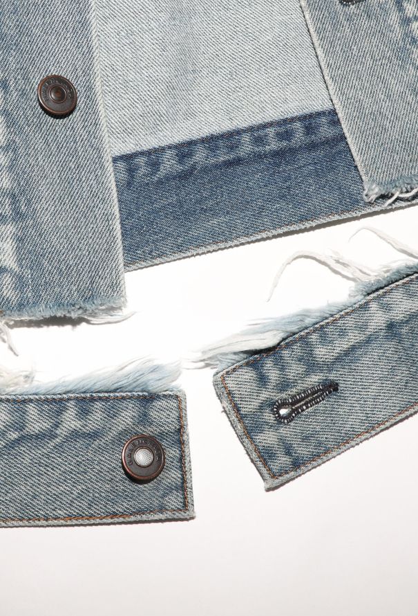 Balenciaga Distressed Logo Denim Jacket - 8