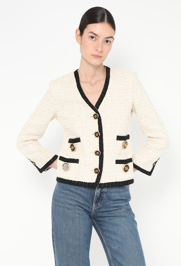 Gucci 2018 Tweed Emblem Jacket - 1