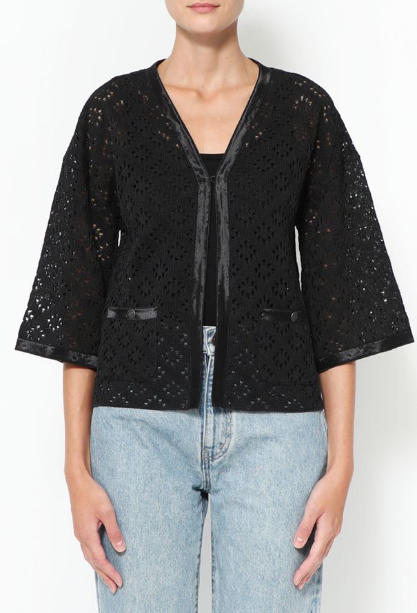 Chanel Silk Crochet 'CC' Cardigan - 1