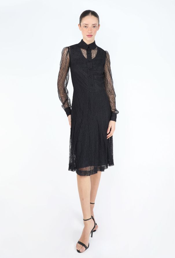 Saint Laurent 2010 Edition 24 Lace Pleated Dress - 1