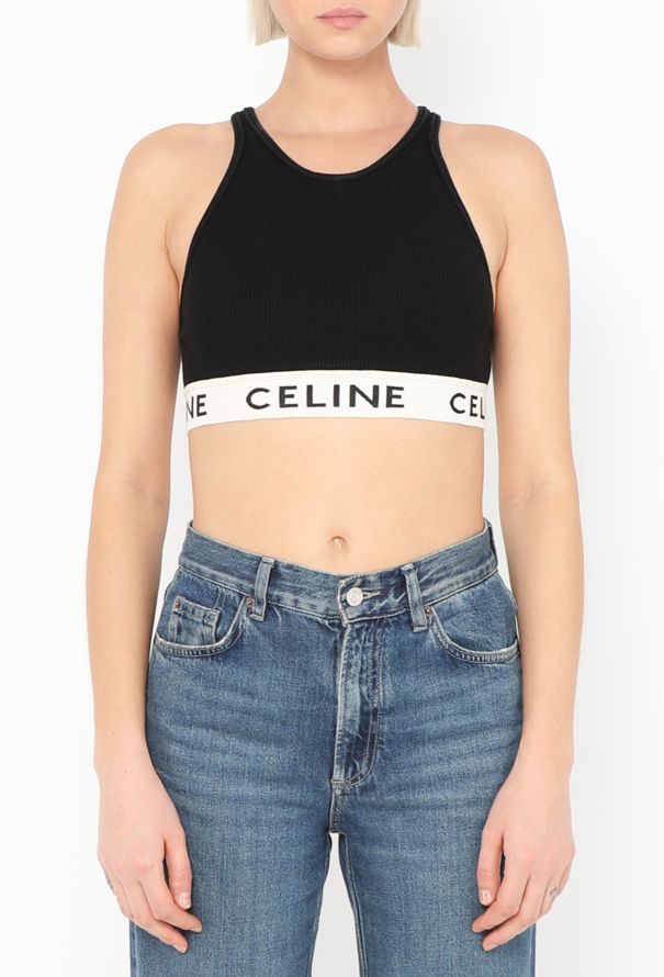 Céline 2024 Ribbed Logo Sports Bra - 3