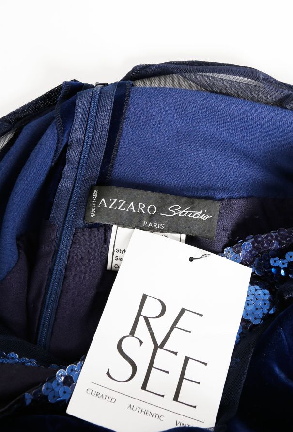 Azzaro 90s Sequin Velvet Evening Dress - 5