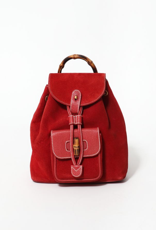 Gucci '90s Suede Bamboo Backpack - 3