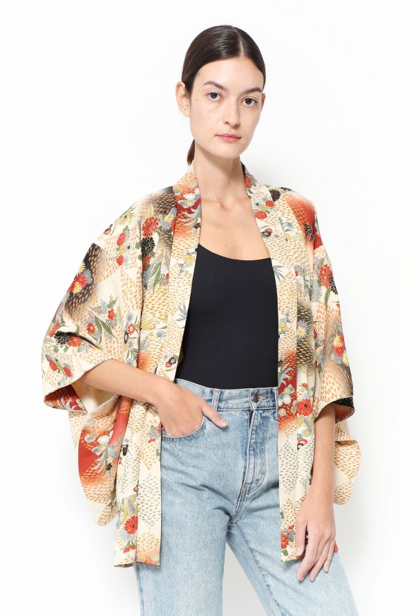 World Treasures Authentic Floral Jacquard Kimono - 3
