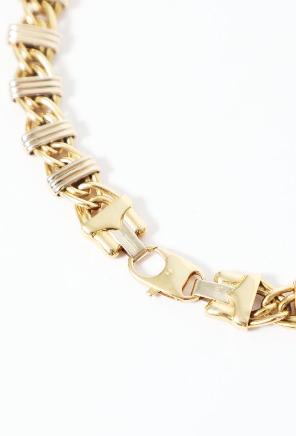 Vintage Fine Jewelry 18k Gold Chainlink Necklace - 4