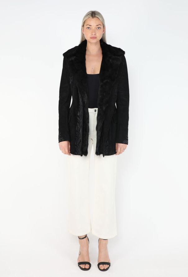 Saint Laurent Fur-Lined Embroidered Suede Coat, F/W 2001 - 4