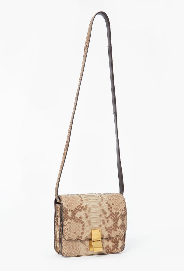 Céline Mini Python Classic Box Bag Beige and brown - 3